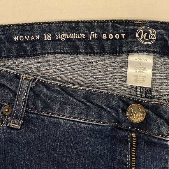 Westport 62 Signature Slimming High Rise 18W Stretch Boot Cut Denim Jeans Dark - Picture 10 of 11